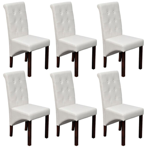 Townsend - Dining Chairs 6 pcs White Faux Leather
